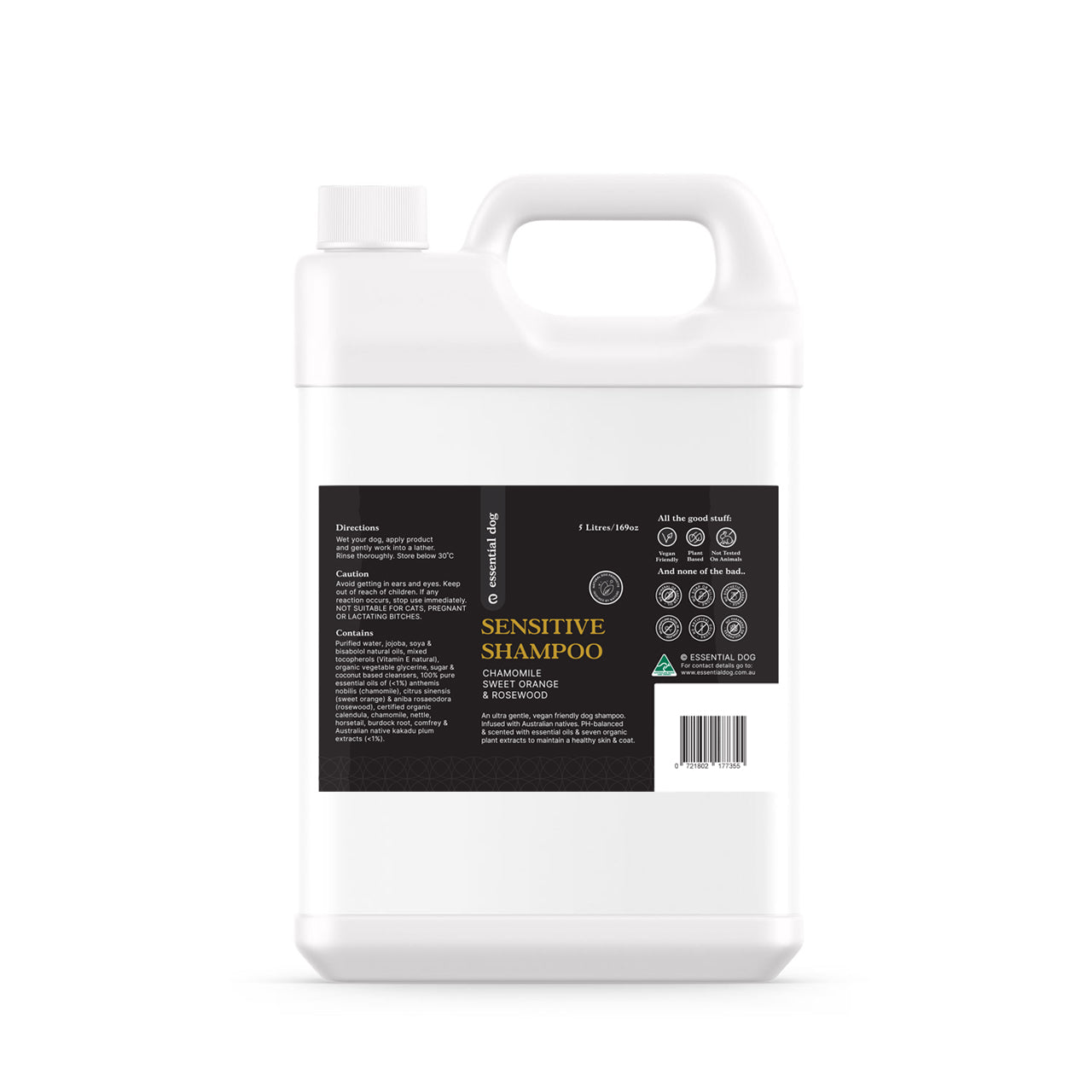 Organic Sensitive Dog Shampoo Bulk Australian Made natural