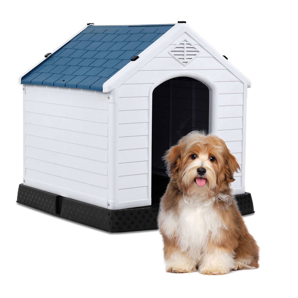 NNECW Dog House with Raised Floor and Fastening Device-65x72x71cm-1
