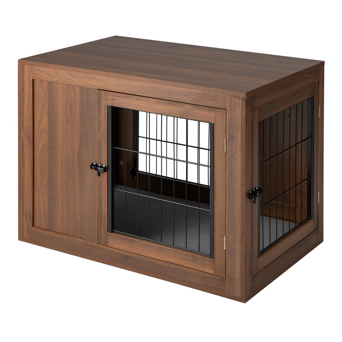 NNECW Furniture Dog Crate with Cushion & Double Mesh Doors for Indoor-1